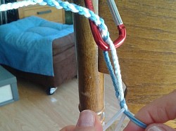 As you progress with plaiting, reposition the sisith up on the hook