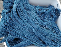 Woad blue dyed linen strings