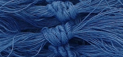 Woad blue dyed linen.